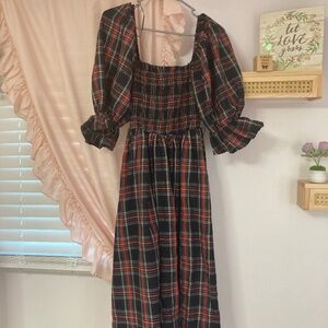 Aura plaid preppy Christmas dress